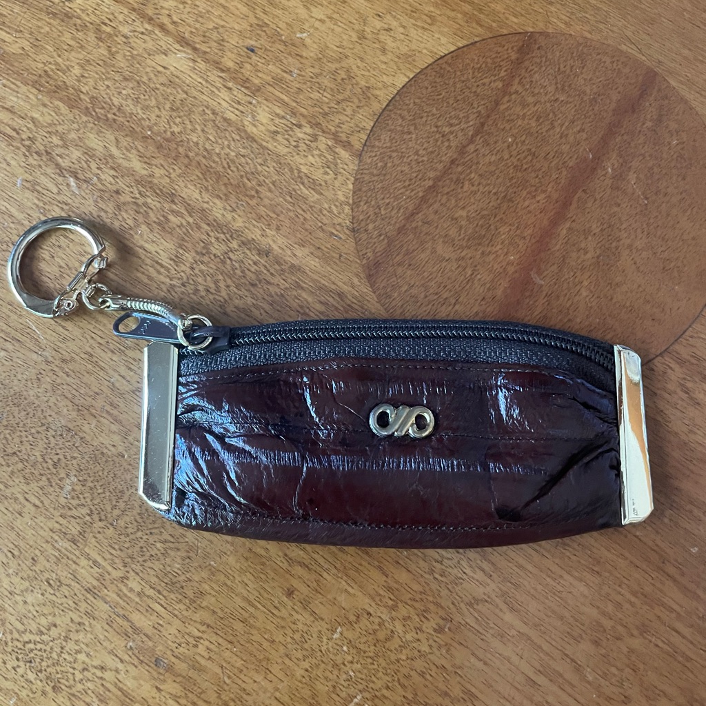 Gold And Brown Quilted Key  Card Holder